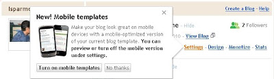 Blogspot Mobile template setting